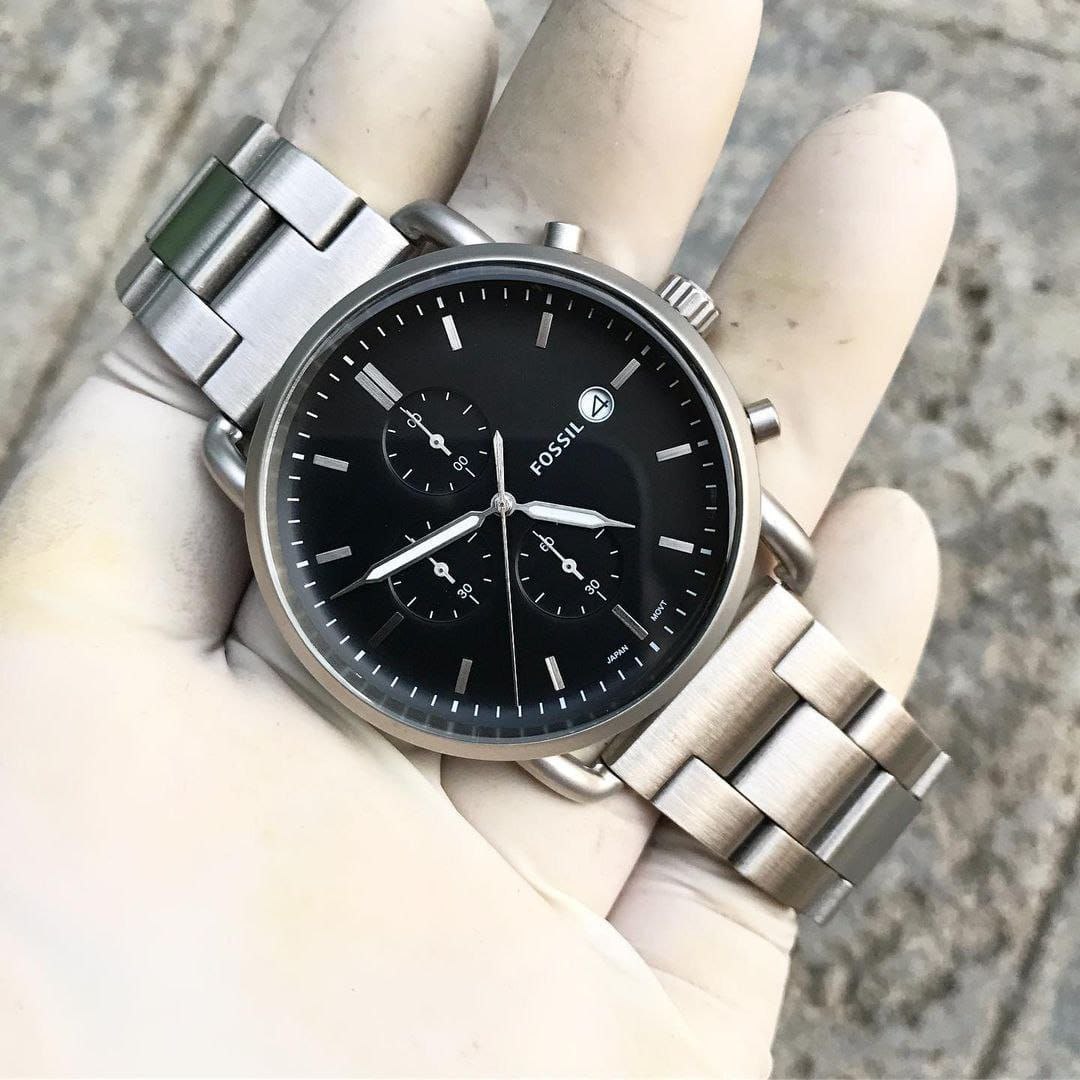 Fossil FS5399 – Commuter Black Satin Chronograph for Men