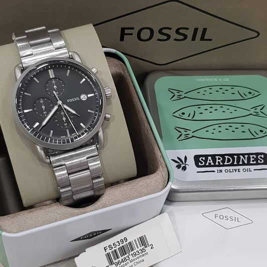 Fossil FS5399 – Commuter Black Satin Chronograph for Men