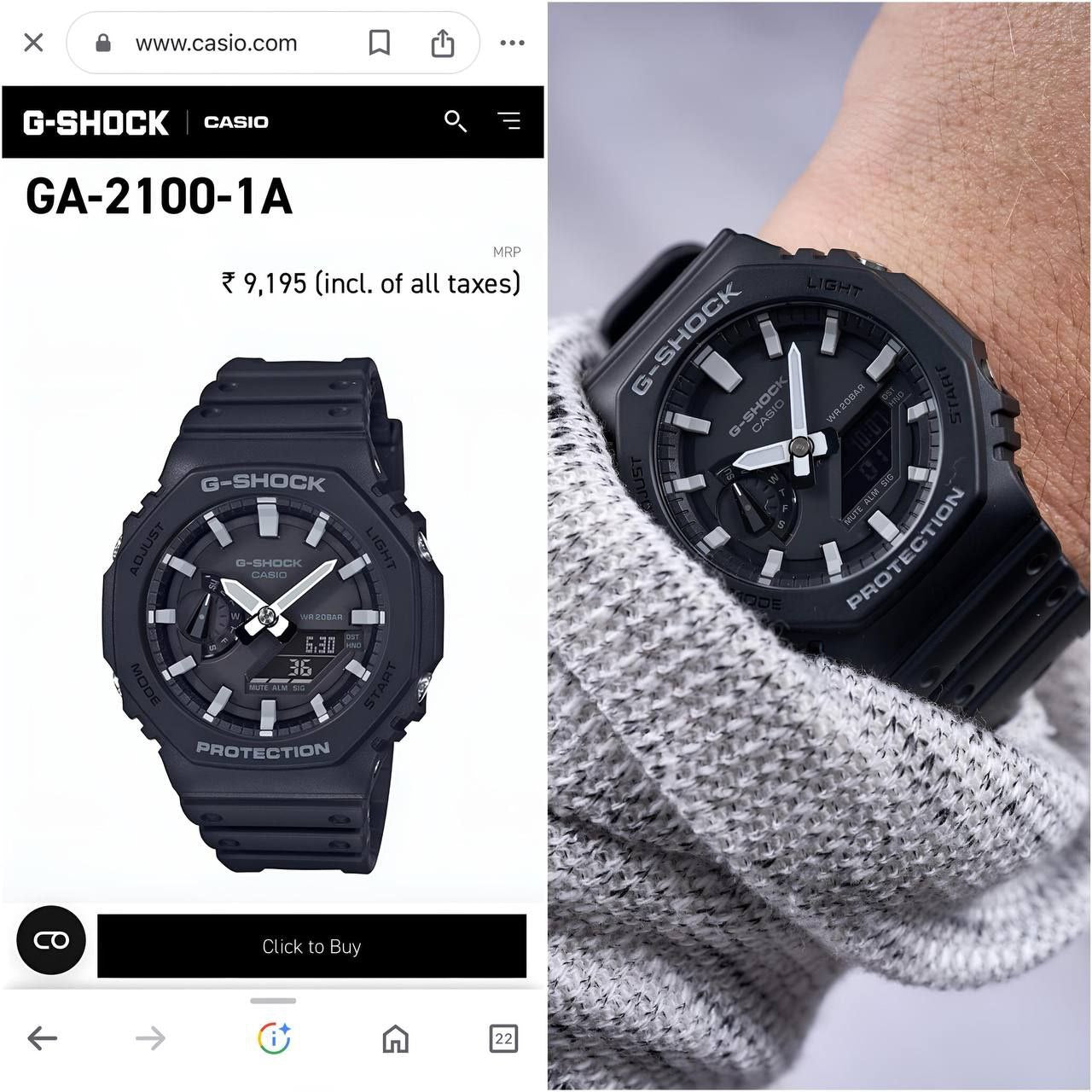 G-Shock GA2100 Casio Oak